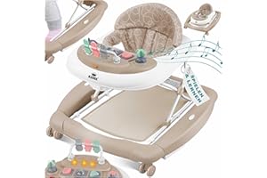 KIDIZ® 4in1 Girello Gioco e girello per bambini - Funzione dondolo, dondolo con ruote, luce, musica, centro giochi, tavolo da pranzo, sedia con rotelle, ausilio per la deambulazione