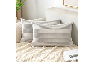 EMEMA Poszewka na poduszkę, sztruksowa, ozdobna, sztruksowa, miękka, ozdobna poszewka na poduszkę, sztruksowa, na sofę, fotel, do domu, sypialni, jasnoszara