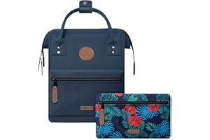 CABAÏA CABAIA - Sac à Dos Adventurer Reykjavik - Mini 10L - Déperlant - Compartiment Ordinateur Portable 10,5" - 2 Poches - Certifié Vegan - Sac Voyage, Affaires, École pour Homme et Femme - Bleu