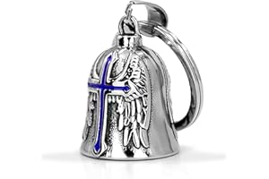 PEVRUAY llavero Moto Campana Guardiana, Aceite Campana de Motocicleta Ángel de la Guarda, con Anillo Colgante, para Bicicletas, Motocicletas, Vehículos Eléctricos