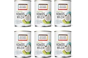 ‎FAIRTRADE ORIGINAL 6 x Bio Kokosmilch 400 ml Dose | von Fairtrade Original | aus Sri Lanka | ideal für asiatische Gerichte | für einen reichen, sahnigen Geschmack | 100% Bio (6 x 400 ml)