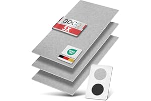 ‎AECO SOUND Aeco Sound® - Selbstklebender Wandschutz aus Filz, 9mm extra stark, 1-3 Stück, je 118x59cm, Wandverkleidung, Garagen-Wandschutz, Auto-Türkantenschutz, Wand-Paneele, Polsterung, Schall-Isolierung