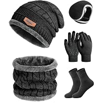 Ensemble Hiver Chaud UMIPUBO - Bonnet, écharpe Et Gants Tricotés Unisexe (3 Pièces)