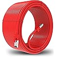 FEDUS Cat6 Ethernet Cable,High Speed 550MHZ/25M 10 Gigabit Speed UTP LAN Cable,Network Cable Internet Cable RJ45 Cable LAN Wire,Patch Computer Cord Gigabit Category 6 Wires for Modem (82 Feet),Red