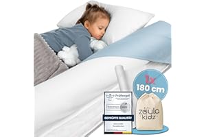 ‎ZOULA KIDZ zoula kidz® aufblasbarer Rausfallschutz Bett Reise mit Oeko-TEX® Stoffbezug 180 cm - geeignet für alle Betten, ideal für 200 cm Betten wie Boxspringbett & Elternbett - Bettschutzgitter & Bettrolle