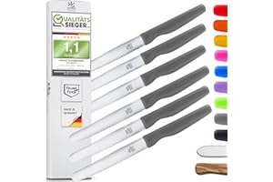 GEHRING SOLINGEN| Frühstücksmesser Konfigurator- Wellenschliff, rostfreier Edelstahl | Made in Germany, eisgehärtete & scharfe Brötchenmesser & Brotzeitmesser | Serie Wave (GRAU6X)