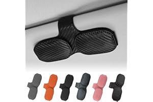 FONWUJIOT Brillenhalter für Auto Sonnenblende, Doppelschichtiger Sonnenbrillenhalter Auto, Magnetisch Sonnenbrillenhalter Auto, Universal Leder Brillenhalter für Auto Zubehör Innenraum (Kohlefaser Schwarz)