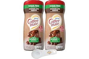 Coffee Mate Chocolate Crème Sugar Free Powdered Creamer, 10.2 Ounces (Pack of 2) with World Food Shop Scoop