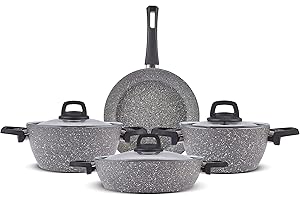Karaca Gris Biogranite Set di 2 Padelle, 1 Padella da 26 cm, 1 Padella da 28 cm, Padella per Crepe Granito, Lavabile in Lavastoviglie