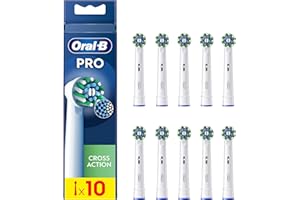 Oral-B Pro CrossAction Recambios para Cepillo de Dientes Eléctrico, Pack de 10 Cabezales, Blanco - Originales