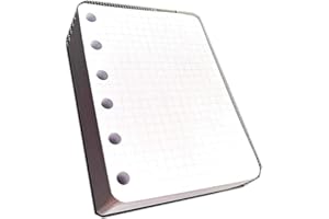 TIPOME Ricarica 200 Fogli a Quadretti - Formato A7 Mini-Pocket 8x12cm - Agenda 6 Anelli - Carta Bianca 120gr.