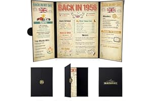 Eiapadeor Back in 1956 Folded Birthday Poster - Back in 1956 70th Birthday Gifts for Men Women Vintage Happy 70th Birthday Decoration for 70 Year Old Party Supplies