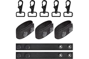 LUNAANDA 5 Pezzi Fibbia della Cintura Tattico e Le 5 Pezzi Cintura Portachiavi, Duty Belt Keeper Portacintura Tattico Moschettone, Design a Doppio Scatto Accessori Cinturone Polizia, per Escursionismo