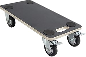 LoadSurfer 400kg Wooden Hand Dolly with Brakes, Trolley Furniture Mover Platform 580x290mm