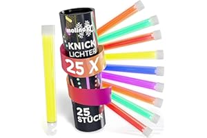 molinoRC Knicklichter - 25x SUPER HELLE Knicklichter - Power Leuchtstab in 6 Farben für Party, Festival, Camping oder Geburtstag - Knicklichter Militär - Glow Sticks - Knicklichter Groß XXL
