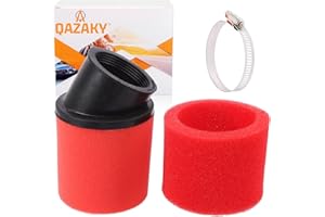 QAZAKY Filtre à air universel 35 mm rouge coudé double mousse performance nettoyeur de filtre à air 50cc 70cc 90cc 110cc 125cc moto ATV Quad Scooter Go Kart Mobylette Pit Dirt Racing Super Pocket Mini