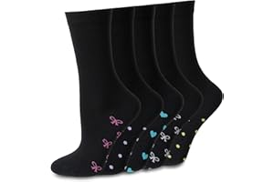Socksmad 5-Pair Women's Black Socks Multipack, (UK 4-7 Size) Crew Style, Honeycomb Soft, Breathable Cotton Sock for Ladies, All-Day Comfort, Perfect for Work, Casual Wear & Gifting, Styled in England