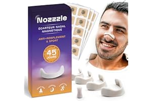 SHOPRISER Écarteur Nasal Magnétique Anti Ronflement & 90 Patchs - Bande avec Aimant Puissant pour Respiration Efficace par le Nez - Bandelettes Adhésives - Dilatateur pour Sommeil et Sport - Alternative Strips