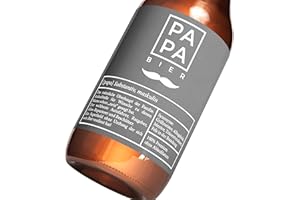 PETIT PAOLO - Papa Bier Sticker (6 Etiketten/selbstklebend) Geschenkidee zum Vatertag, Pinkelparty, werdender Vater o. Männer Geburtstag - Bier Geschenk für den BESTEN PAPA