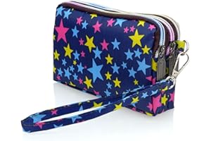 conisy Pochette da donna Semplice Portafoglio da polso con Cerniera, Grande Capacita Borsetta Lungo Floreale