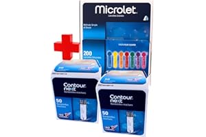 QSWEET Contour Next test glicemia strisce di 100 pezzi + Lancette Microlet, 200 unità