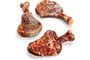 GASAPET Dog Chew Toys for Aggressive Chewers,3PCS Tough Steak Dog Toys for Medium and Large Breed, Real Bacon Flavored Best Dog Toys to Keep Them Busy, Dog Bones for Teeth Cleaning and Training