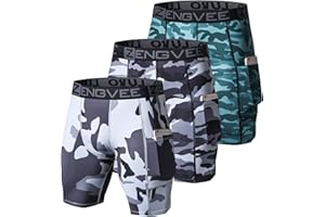 ZENGVEE 3 Piezas Mallas Deporte Hombre Secado Rápido Respirable Pantalón Corto Running con Bolsillo deTeléfono Celular, para Ejercicio, Fitness, Gym