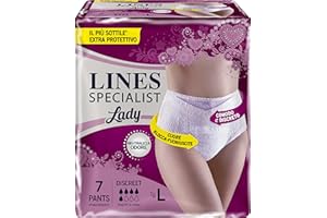 Lines Specialist Pants Discreet Assorbenti per Urina, Taglia L, 7 Pezzi