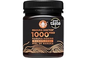 MANUKA DOCTOR - MGO 1000 Miel de Manuka monofloral (250g) 100% pur miel de Nouvelle-Zélande. Certifié. Garanti. CRU. Sans OGM