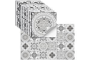 OXIANG 24 Szt. Naklejki Na Kafelki Samoprzylepne Winylowe Wodoodporne Naklejki ŚCienne Do Kuchni PłYtki ŁAzienkowe ŚCienne Kominek Szafka Dekoracyjna Naklejki,HZ-40,10x10 Cm