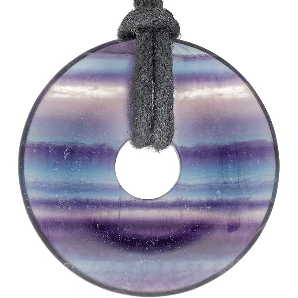 Lebensquelle Plus - Pendentif Donut Chrysoprase 30 Mm + Cordon Coton Ajustable | Pierre Naturelle De Guérison, Collier Semi-Précieux Vert Éclatant