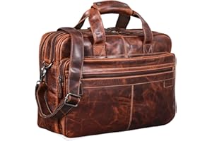 STILORD 'Atlantis' Borsa lavoro in pelle grande da uomo donna Ventiquattrore porta PC 15.6' Portadocumenti con tracolla per Ufficio Università