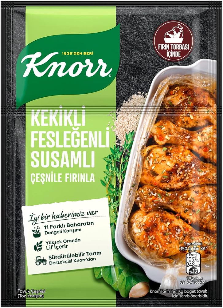 Knorr Çeşni Kekikli Susamlı Fesleğenli Çeşnile Fırınla 29 g