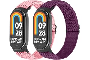 TumCez Elastisches Armband Kompatibel mit Xiaomi Mi Band 8 Armband, Dehnbares Verstellbares Atmungsaktives Nylon Ersatzarmband für Xiaomi Mi Smart Band 8 für Damen Herren