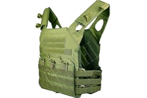 QHIU Chaleco Tácticos Ligero Militar Combate Camo Protección Molle Extraíble Placas para Airsoft Paintball Caza CS SWAT Juego de Guerra Deportes al Aire Libre