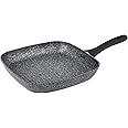Salter Megastone 28 cm Grill Frying Pan – 10 x Tougher Non-Stick, PFOA-Free, Forged Aluminium Griddle Pan, Suitable For All C