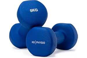 ‎KG PHYSIO KG Physio Hantelset mit A3-Übungsposter - Neopren Kurzhanteln 2er Set - Fitness Gewichte aus Gusseisen - Gewichte Hantel Set, Schweißabweisendes Kurzhantelset für Frauen und Männer - Hanteln 1kg-10kg