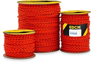 EdcX Sznurek murarski ⌀1,7 mm | 50m, 100m i 300m | Nylon | Brick Line, ogrodnictwa, majsterkowania | Odporny na rozdarcia, odporny na warunki atmosferyczne (Orange+Black, 100 m)