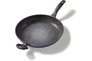 STONELINE Padella in alluminio con ottimo rivestimento antiaderente, senza coperchio, anche per induzione, Grigio, 32 cm