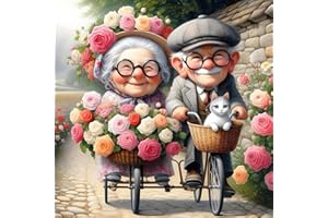 QINRUBB DIY Amoureux Peinture Diamant Painting Kit, 5D Saint-Valentin Art du Diamant Complet Kits, Fleurs Diamond Art Kits Point de Croix Painting pour Adultes Débutants Maison Décor 30X30cm