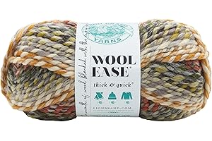 Lion Brand Yarn Wool-Ease Thick & Quick, Super Bulky Wool Blend Yarn for Knitting, Crochet, and Crafts, Coney Island, 1 Pack