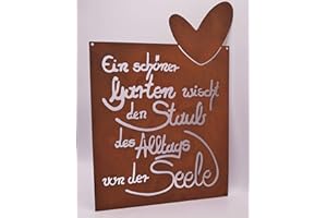 DEKOSTÜBERL ROSTALGIE Dekostüberl Edelrost Tafel EIN schöner Garten gelasert 39x27cm Schild Gedichttafel Geschenk Garten Deko