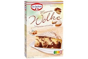 ‎DR. OETKER Dr. Oetker Marmor-Wolke, 8 x 455 g, Backmischung für besonders luftig-lockeren Rührkuchen, zum Zubereiten von besonders lockerem und saftigem Marmorkuchen, mit Dekorzucker