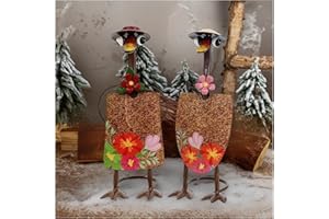 HONGLAND Metal Duck Garden Art,Shovels Ornaments Duck Garden Statues,Outdoor Couple Duck Garden Decor,Farmhouse Yard Lawn Christmas Decorations,Housewarming Garden Gift-2 Pack