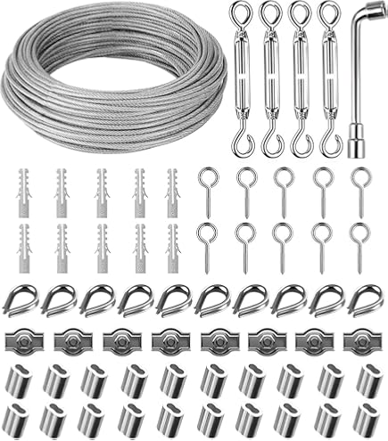 DDKY 10 Pièces M5 Serre Cable,Tendeur Cable INOX Serre-câbles Etrier U Boulon Clip De Câble Acier Inoxydable Selle De Pince De Câble Câble Métallique Clips Pour Etendoir Linge Exterieur