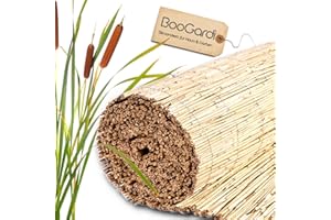 BooGardi Schilfrohrmatte · 90-200cm x 600cm · 150x600cm Schilfmatte · natürlicher Windschutz Sonnenschutz Sichtschutz Zaun für Terrasse Balkon