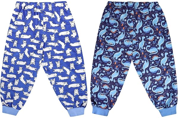 MOEMOE BABY Pantalon Propreté Enfant Nuit,Pantalon Apprentissage Propreté Garcon,Impermeable Enfant Propreté Nuit,7-9 Ans,Bleu Dinosaure,XL
