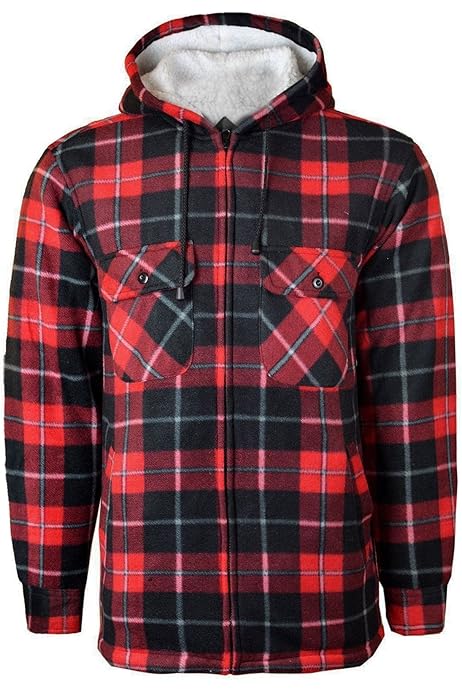 hooded fleece lined lumberjack shirt