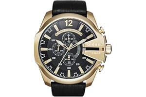 Diesel męski zegarek z serii Mega Chief, mechanizm chronografu ze skórzanym paskiem