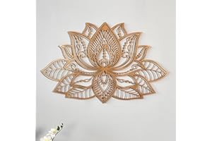 iwa concept 3D Mandala Metal Wall Decor | Lotus Flower Decoration for Homes | Bedroom Metal Wall Art | Office Decor | Living Room Decor | New Year Gift | (17" x 11" | 43 x 27.5 cm, Copper)